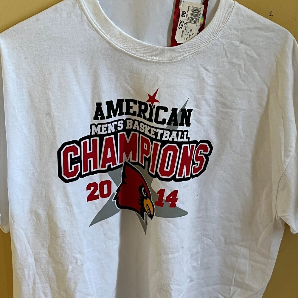 2014 louisville american conference mens basketball t-shirt XL White